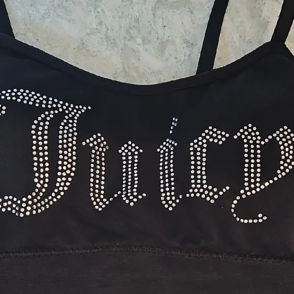 Nwt Juicy Couture Black Rhinestone Bralette Top - Picture 2 of 5